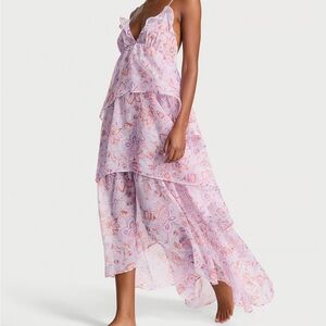 Victoria’s Secret Vintage Blossom Chiffon Ruffled Maxi Dress